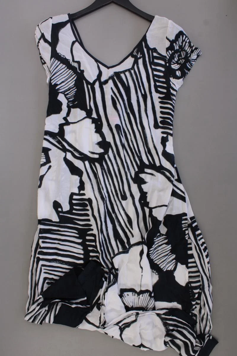 Miraclesuit Maxikleid Gr. M mit Blumenmuster Kurzarm weiß aus Viskose