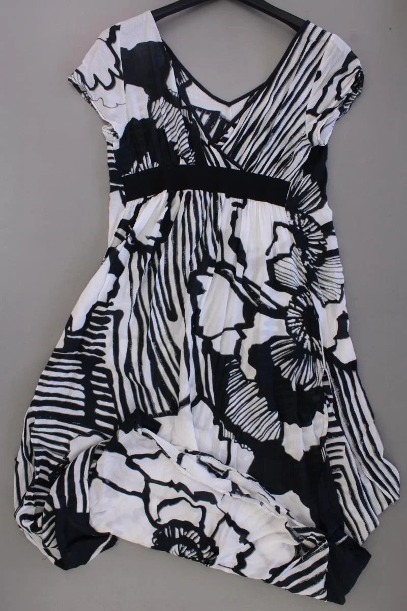 Miraclesuit Maxikleid Gr. M mit Blumenmuster Kurzarm weiß aus Viskose