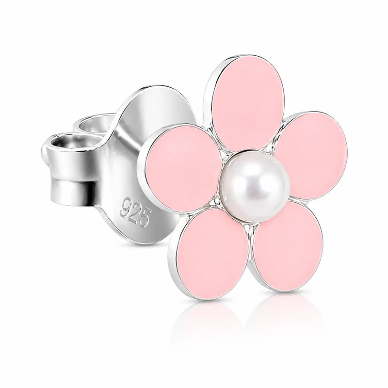 LUISIA® Ohrstecker "Blume" - 925 Sterling Silber | Rosa