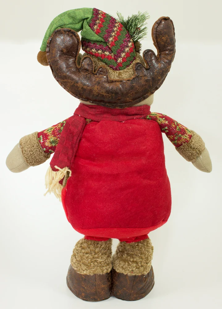 Rentier Dekofigur für Weihnachten - Stehfigur mit ausziehbaren Beinen - 80 x 34 cm