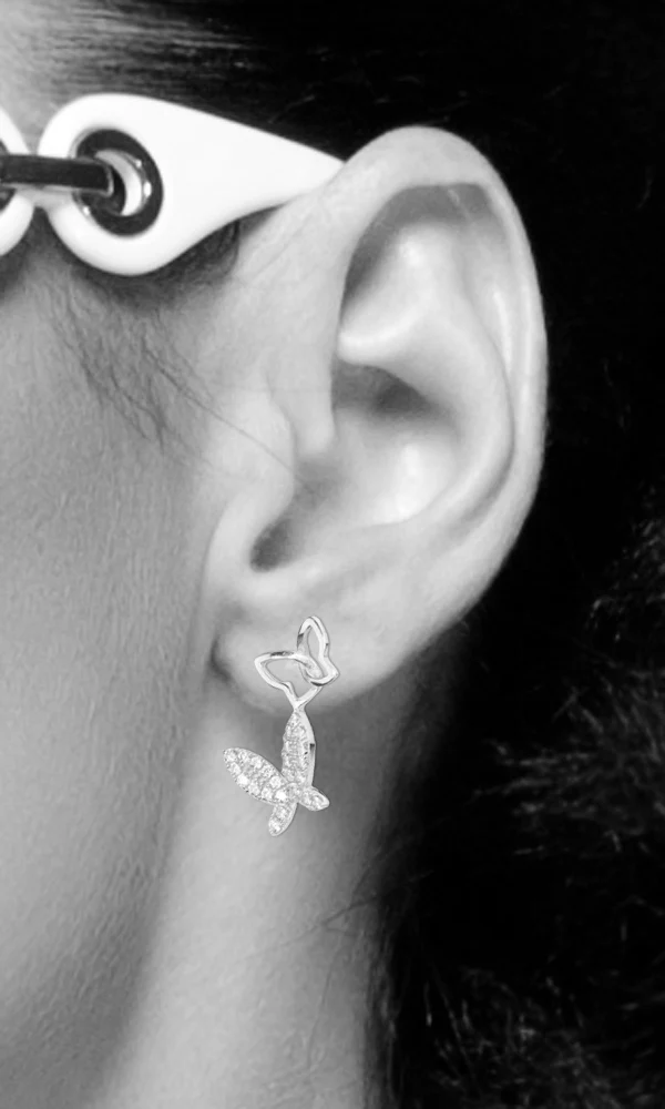 LUISIA Ohrstecker "Schmetterlinge " mit Zirkonia YG03284 - 925 Sterling Silber