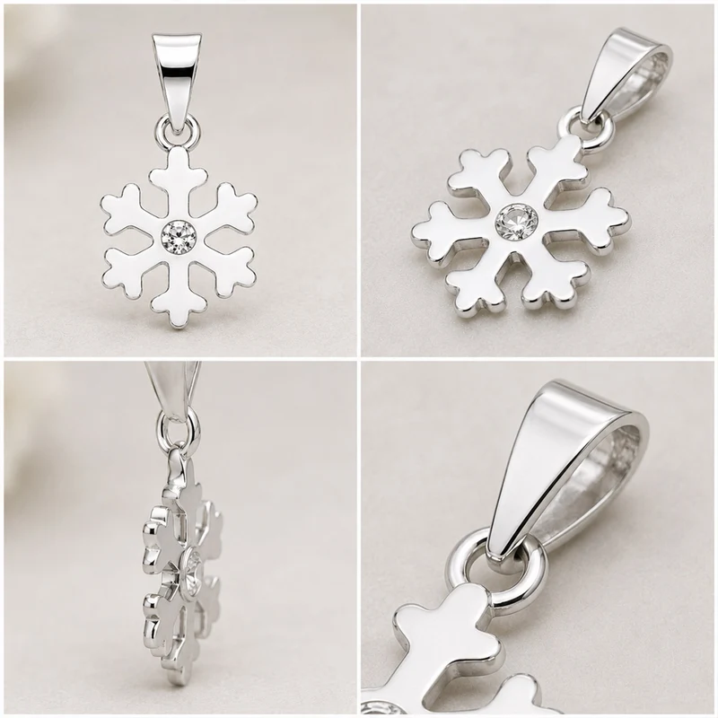 LUISIA Kettenanhänger Schneeflocke mit Kristall von Swarovski® | 925 Sterling Silber | Kristall