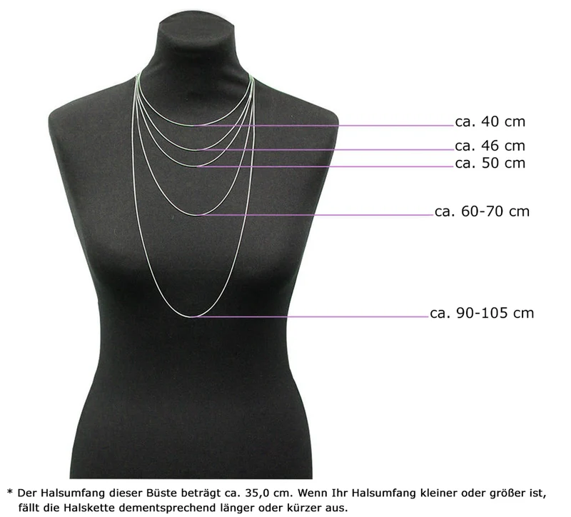 LUISIA Satin Collier Sue mit Herz Anhänger Schwarz