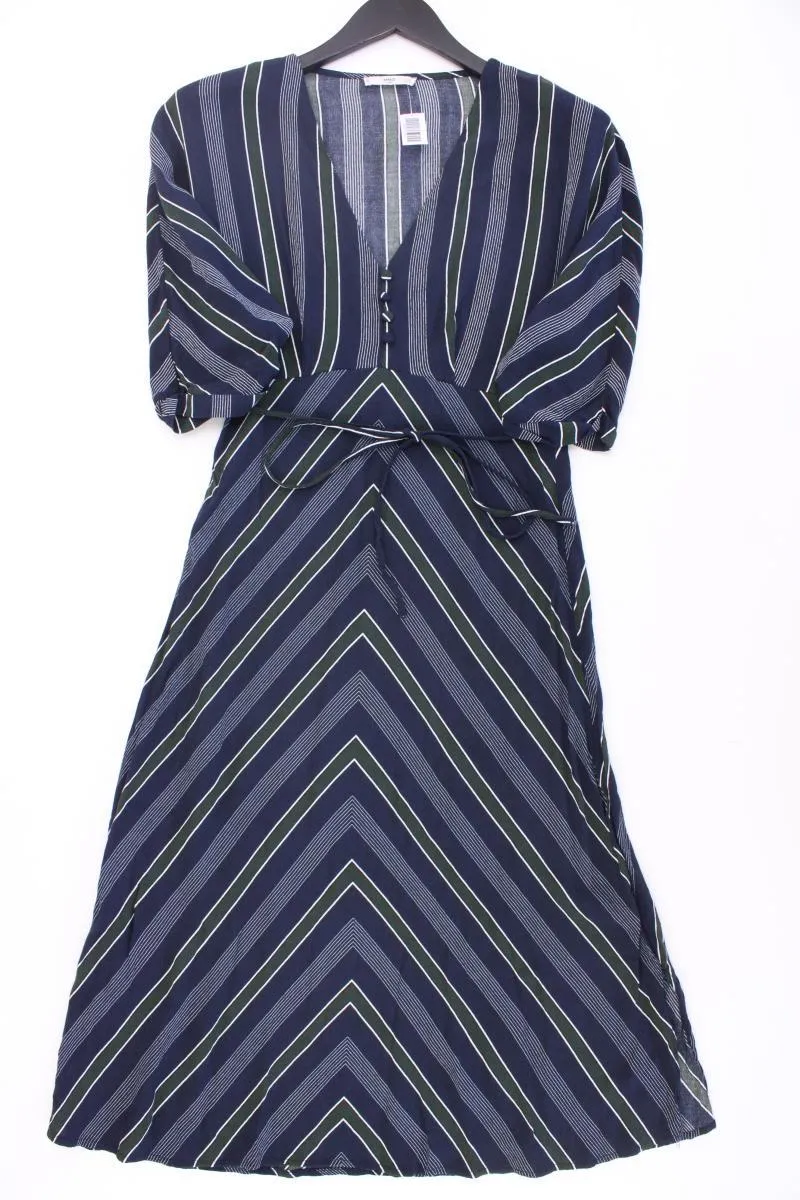Mango Kurzarmkleid Gr. S gestreift blau aus Viskose