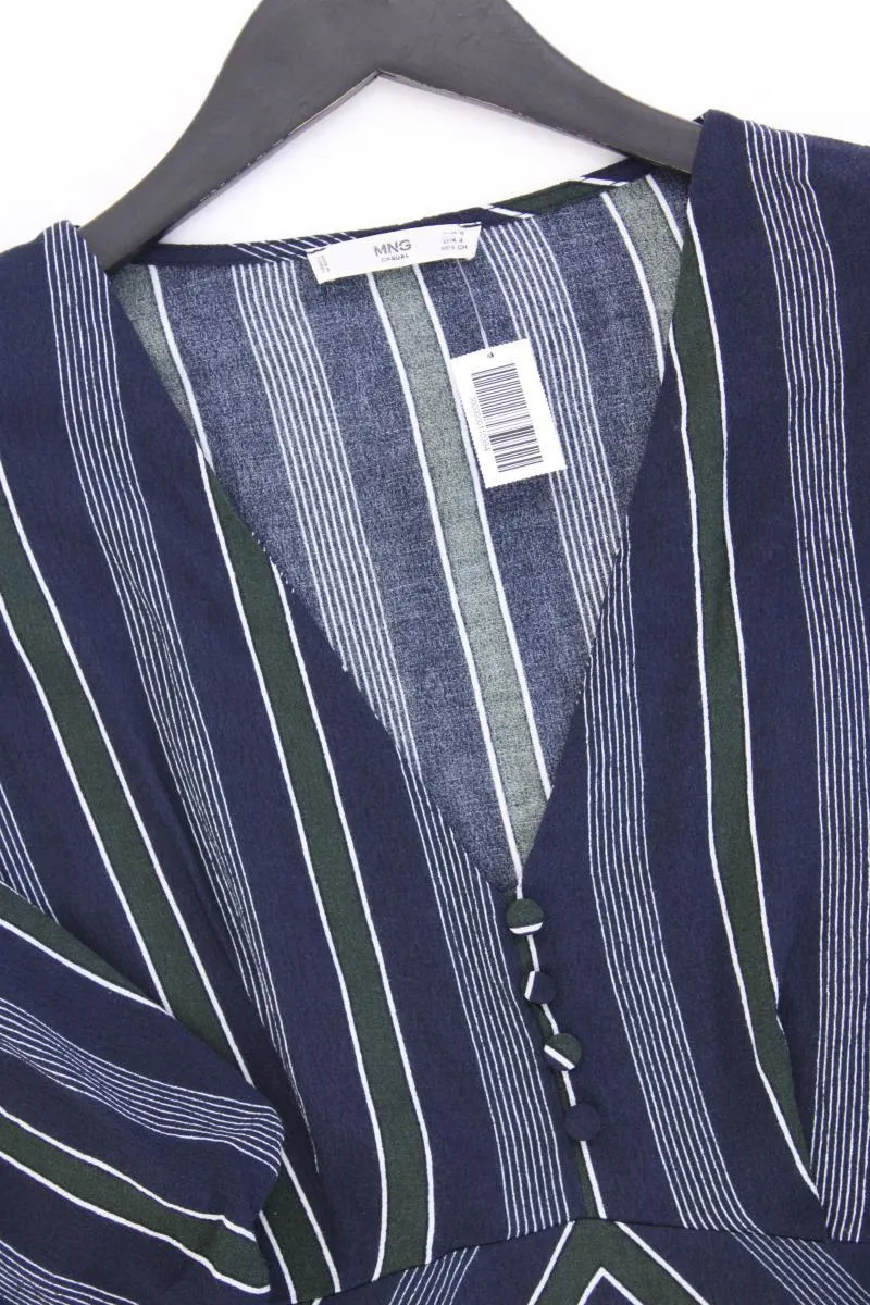Mango Kurzarmkleid Gr. S gestreift blau aus Viskose