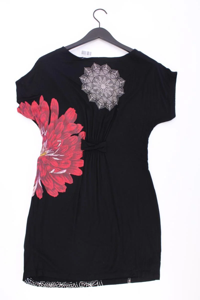 Desigual Kurzarmkleid Gr. 40 mit Blumenmuster schwarz