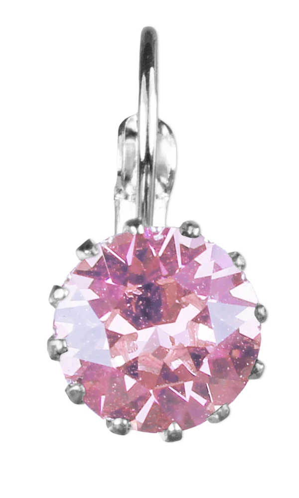 LUISIA® Ohrringe Grazia mit Kronen Anhänger und Premium Kristall - Rosa