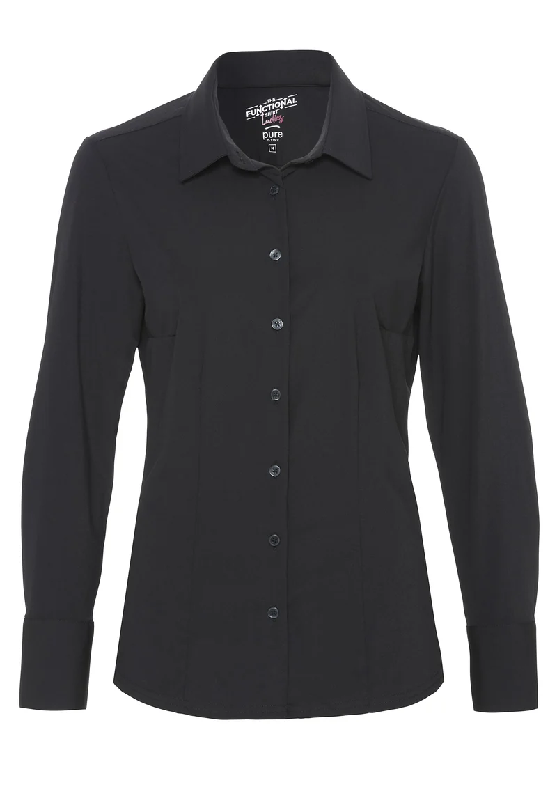3387-91900 - Functional Bluse Slim Fit - schwarz