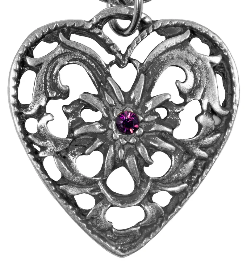 Charivari Kette mit Herz - Pflaume
