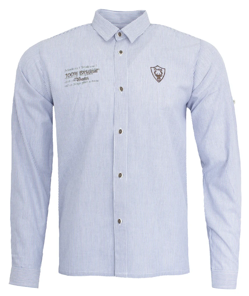 Isar-Trachten Kinder Trachtenhemd "Henry" 52817 | Blau Gestreift