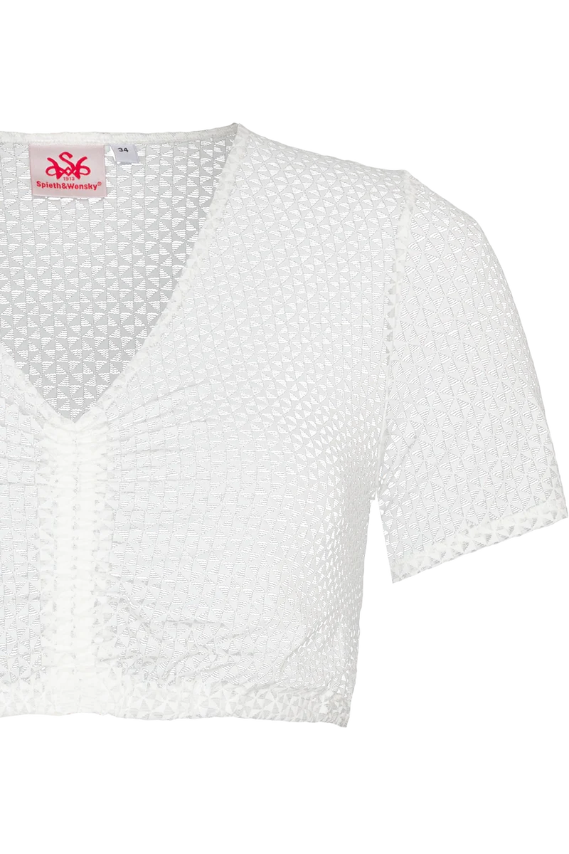 Dirndlbluse Kurzarm mit V-Ausschnitt