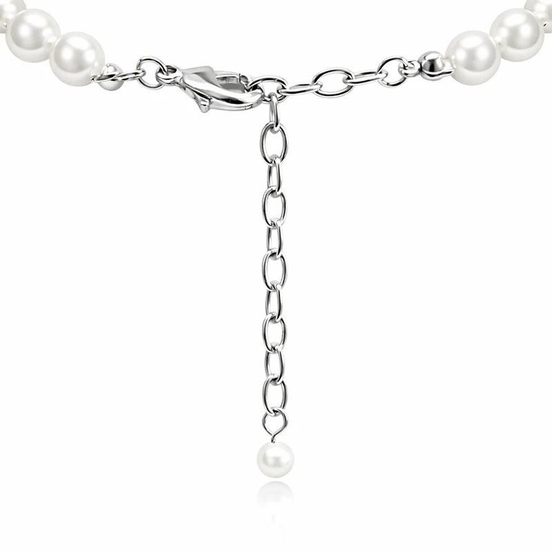 LUISIA® Perlen Kette mit Strass Herz und Premium Kristallen