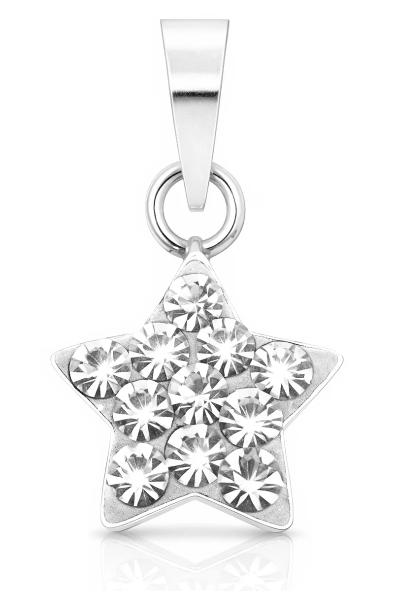 LUISIA Kettenanhänger Stern mit Premium Kristallen | Kristall - 925 Sterling Silber
