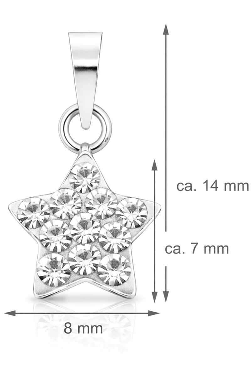 LUISIA Kettenanhänger Stern mit Premium Kristallen | Kristall - 925 Sterling Silber