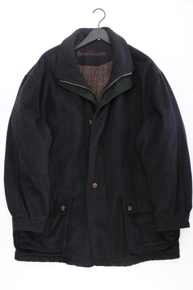 Franco Callegari Lange Jacke für Herren Gr. 58 Vintage grau aus Baumwolle