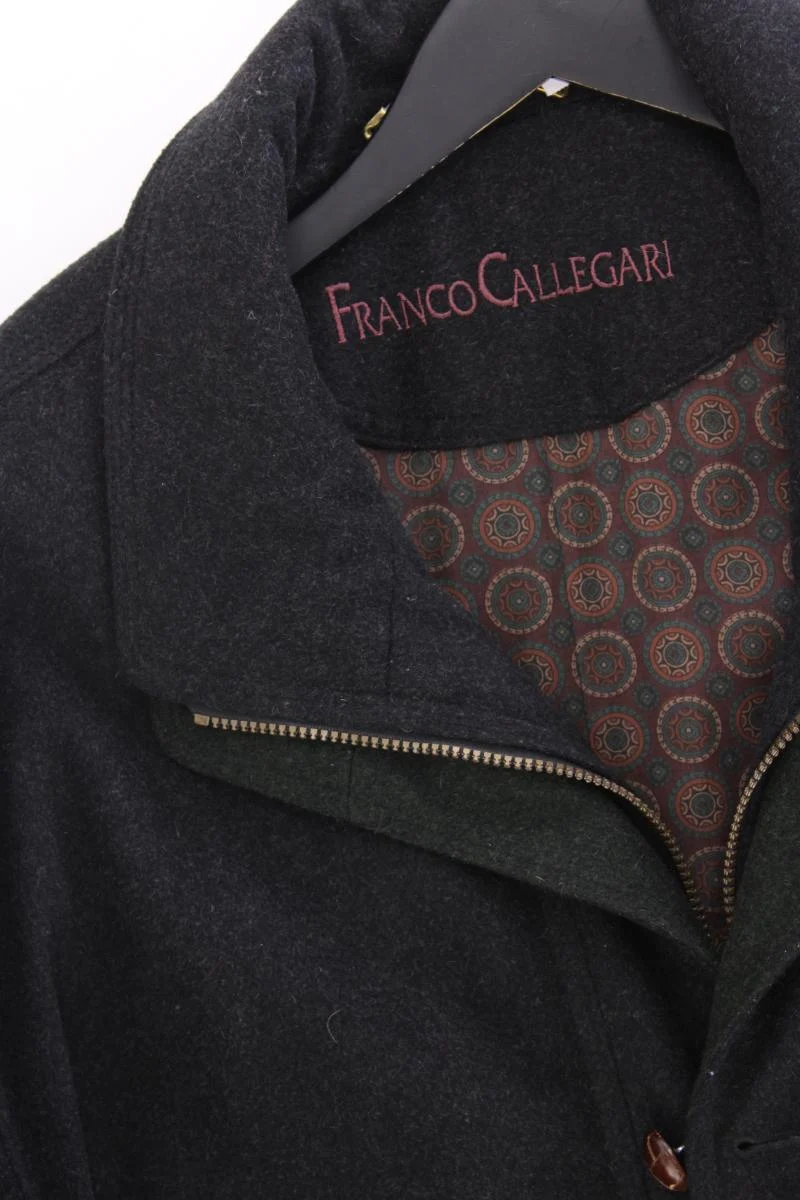 Franco Callegari Lange Jacke für Herren Gr. 58 Vintage grau aus Baumwolle