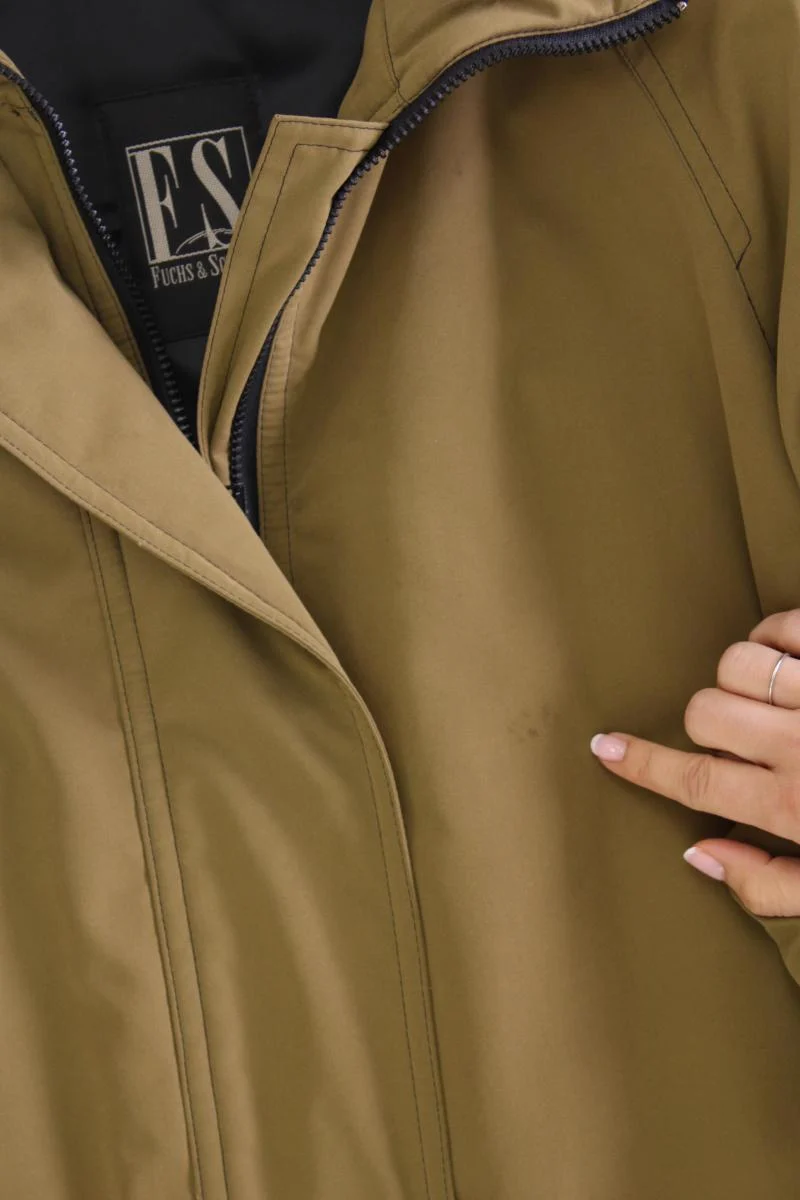 Fuchs Schmitt Lange Jacke Gr. 44 Vintage olivgrün aus Polyester
