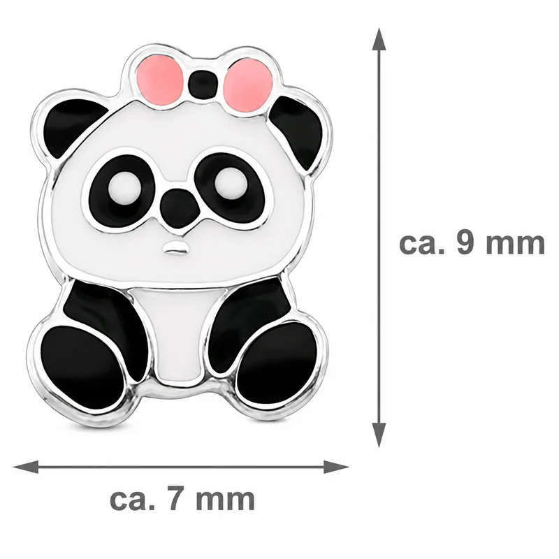 LUISIA® Ohrstecker "Panda Bär" mit Zirkonia E-15149 | 925 Sterling Silber