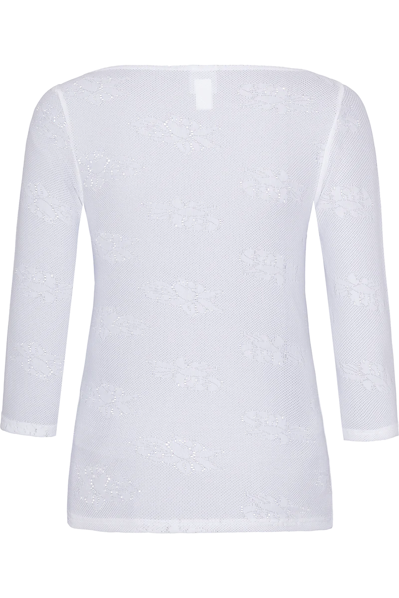 Damen Trachtenshirt mit Lochmuster und 3/4 Ärmeln