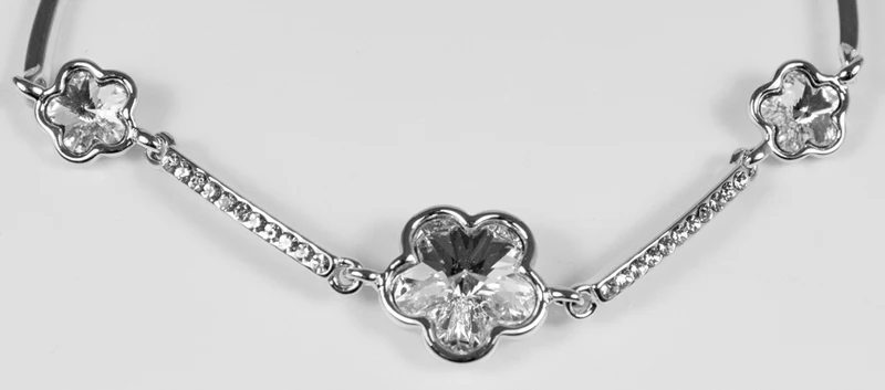 LUISIA® Silbernes Damen Blumen Armband mit Premium Kristallen