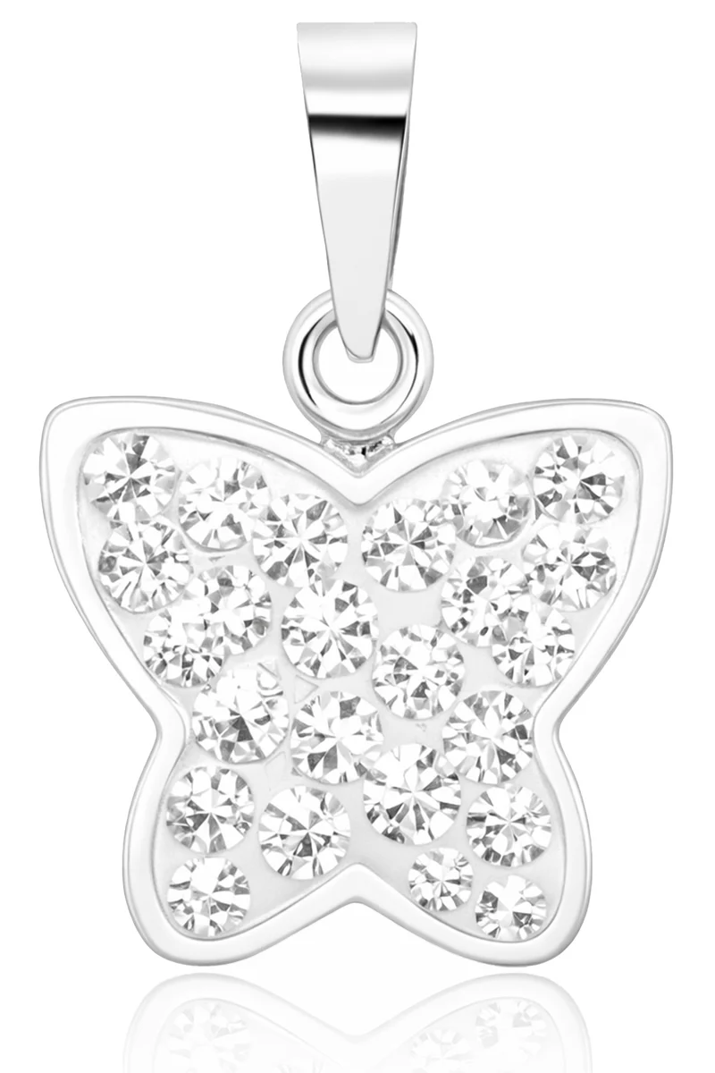 LUISIA® Kettenanhänger "Schmetterling" - Premium Kristalle - 925 Sterling Silber | Kristall