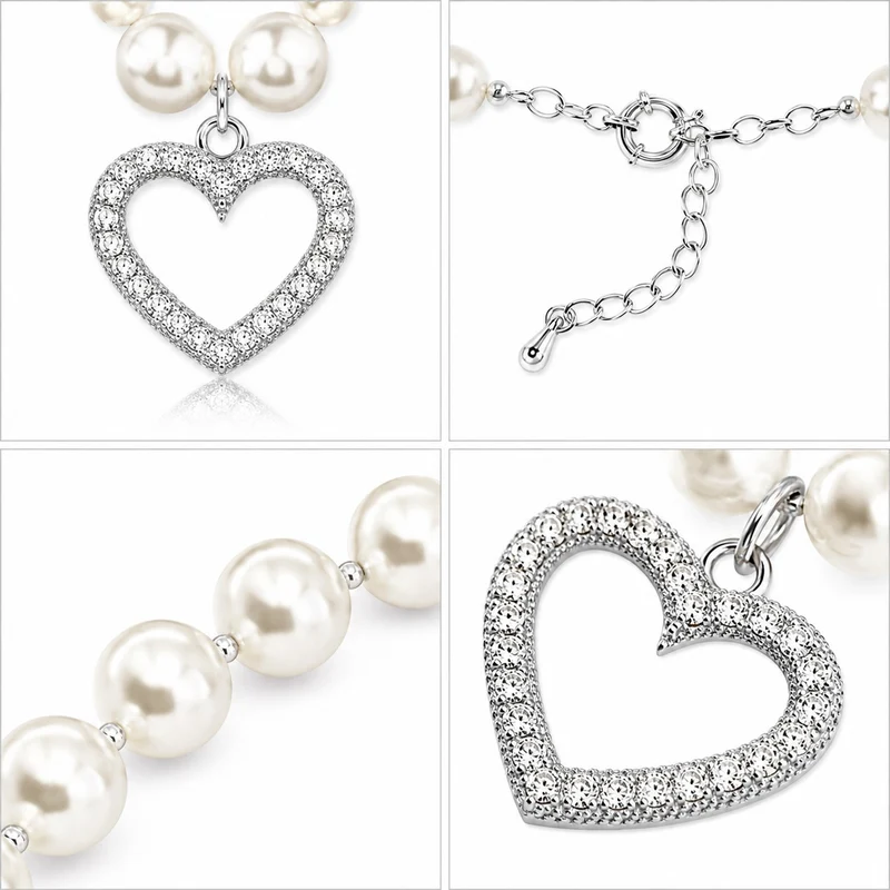 LUISIA® Halskette "Phoebe" mit Kristallen von Swarovski® | Kristall Creme