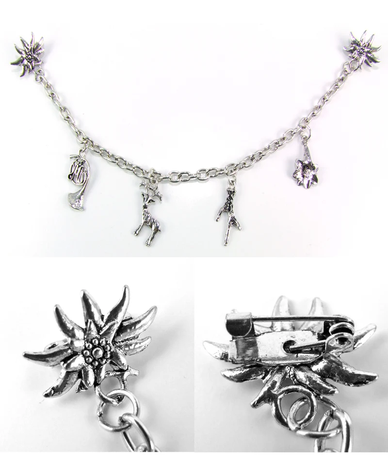 Ansteck Charivari Kette mit Edelweiß