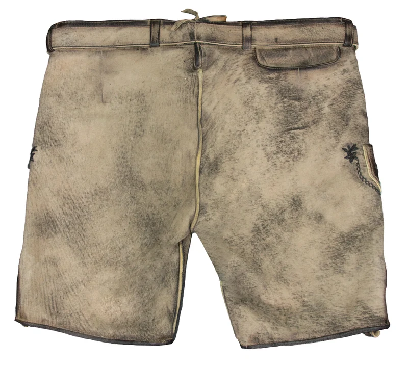 MADDOX Kurze Trachten Lederhose "Horb" mit Gürtel | Natur Vegetabil
