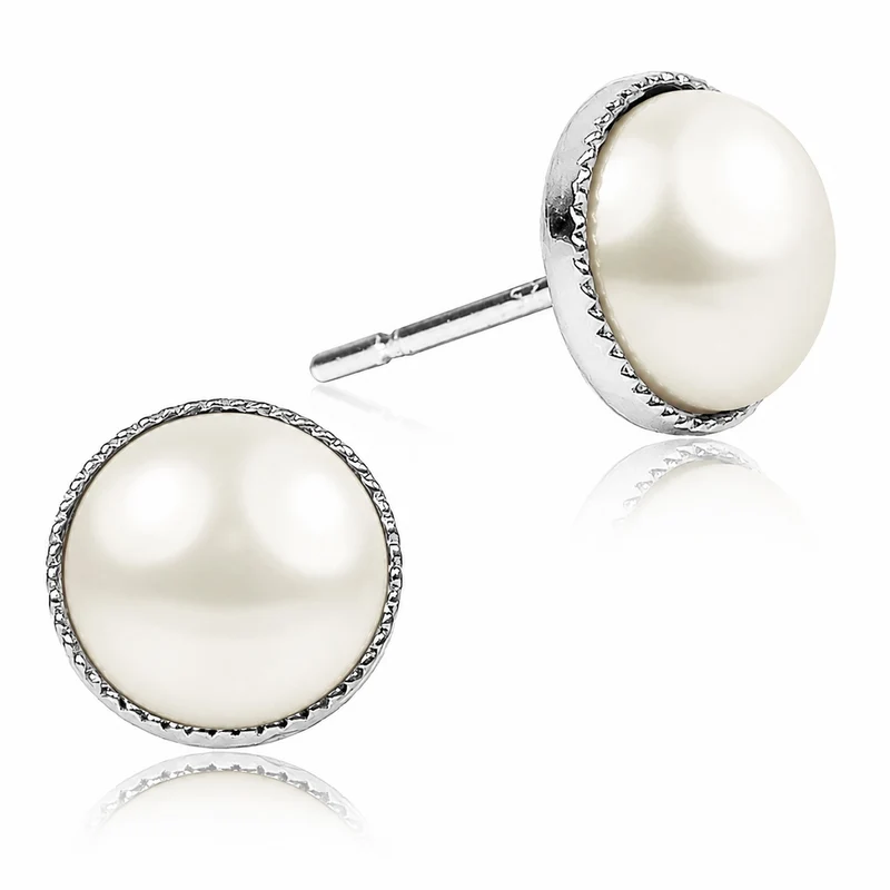LUISIA® Solitär Ohrstecker "Joy" mit Kristallen von Swarovski® | Perle Wachs Creme