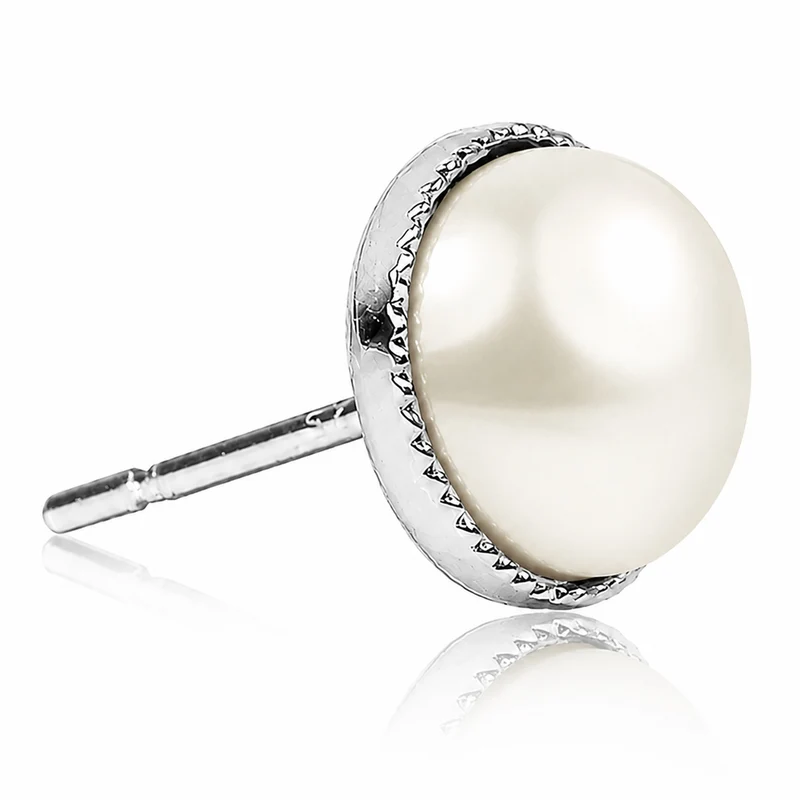 LUISIA® Solitär Ohrstecker "Joy" mit Kristallen von Swarovski® | Perle Wachs Creme