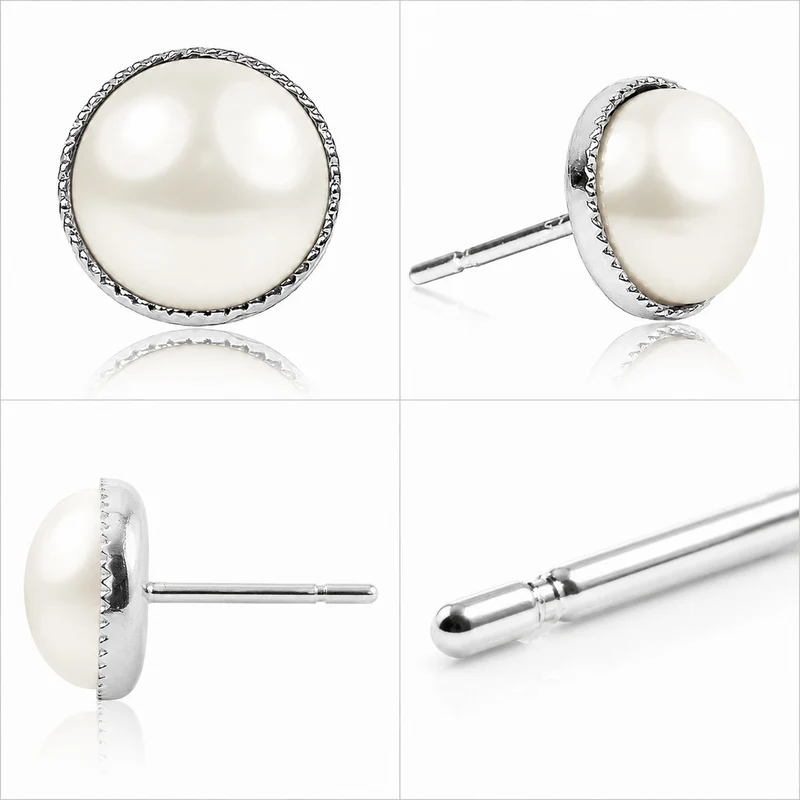 LUISIA® Solitär Ohrstecker "Joy" mit Kristallen von Swarovski® | Perle Wachs Creme