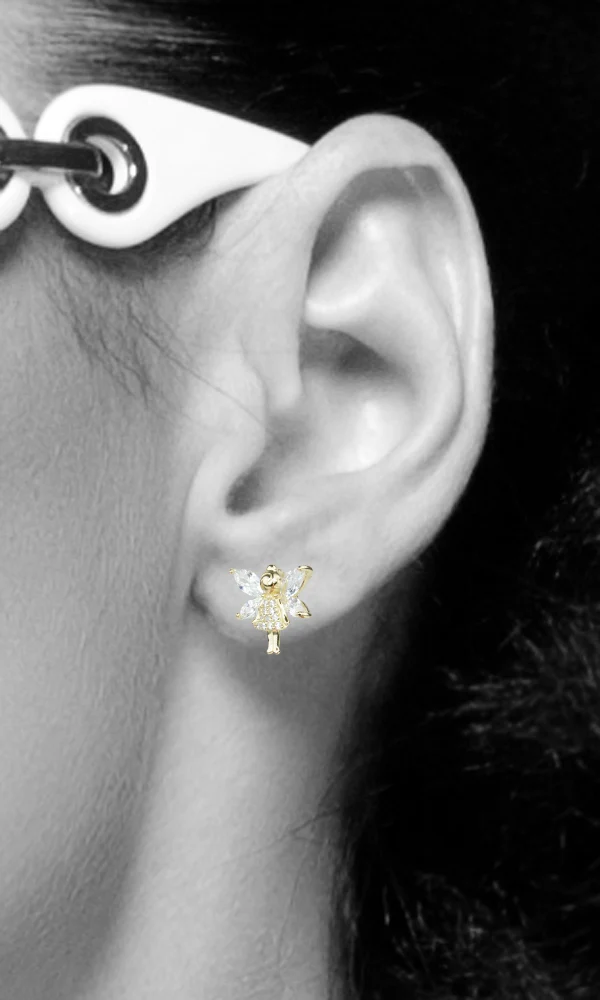 LUISIA Ohrstecker "Kleine Elfe vergoldet" mit Zirkonia YG042791 - 925 Sterling Silber