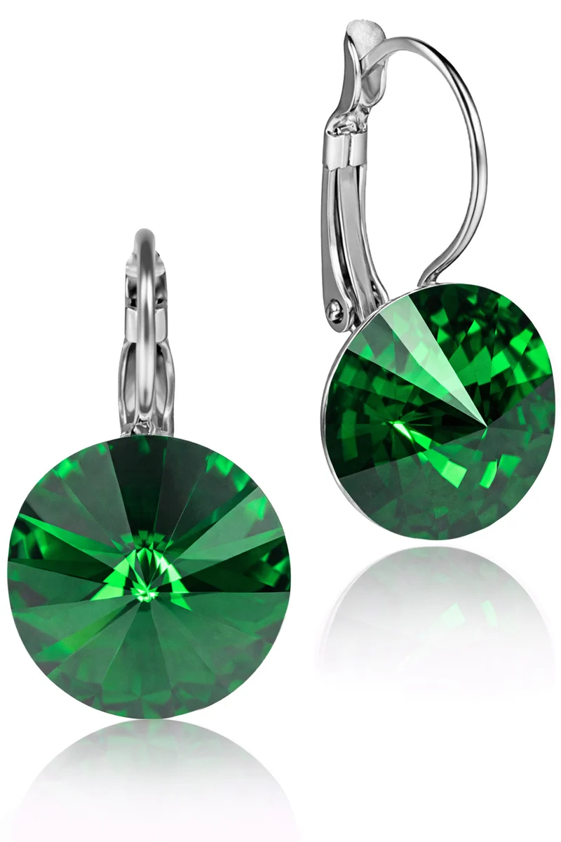 LUISIA® Ohrringe Rivoli mit Kristallen von Swarovski® 14 mm | Majestic Green