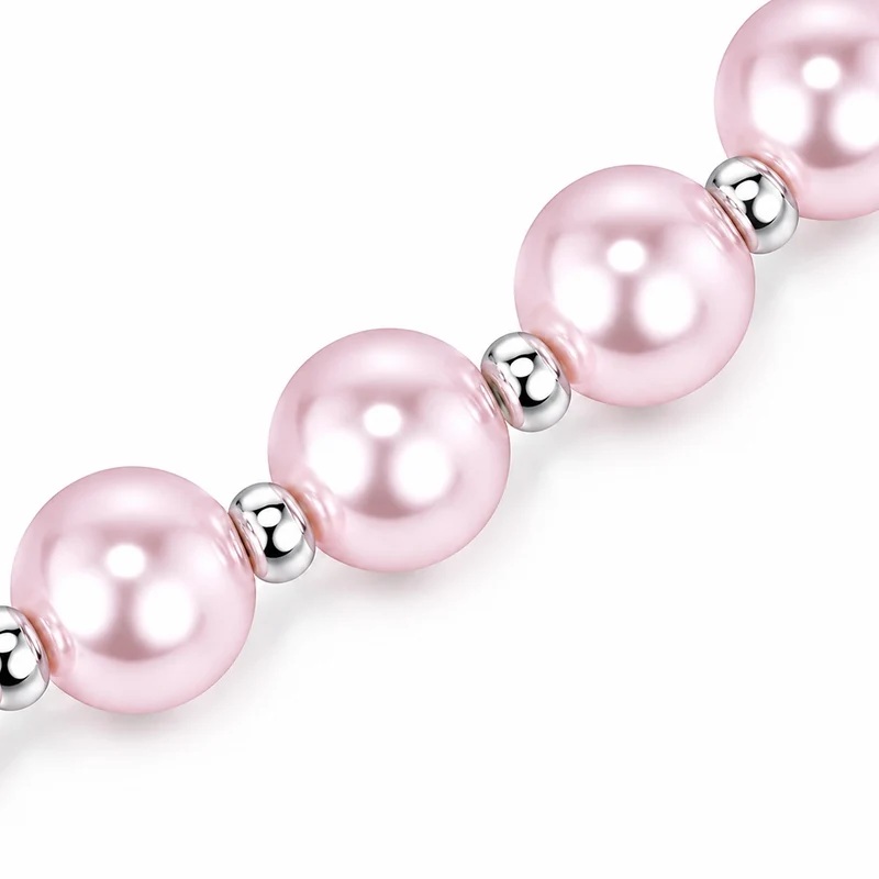 LUISIA® Kinder Perlenkette "Luna" mit Kristallen von Swarovski® | Rosa