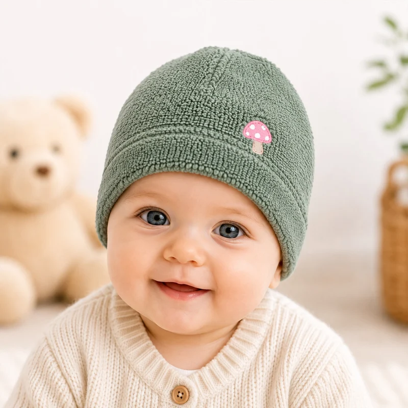 BONDI Baby Mütze "Pilz" 86668 | Salbei Grün