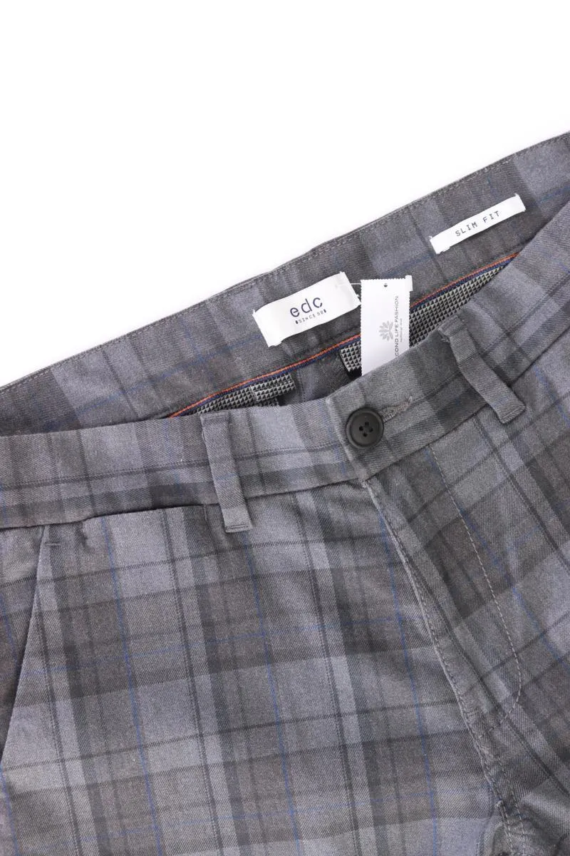 edc by Esprit Hose für Herren Gr. W32/L32 kariert grau aus Baumwolle
