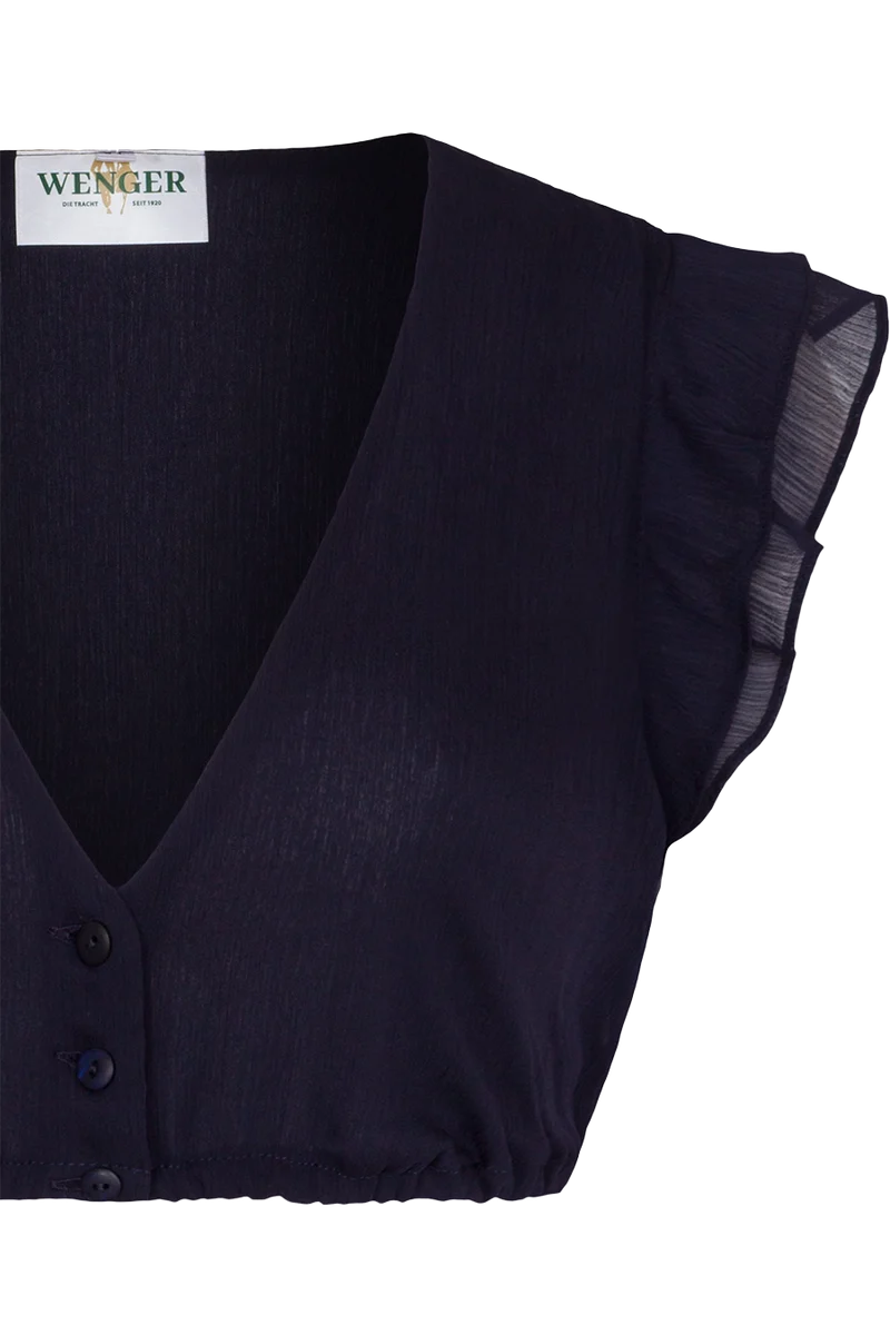Dirndlbluse mit Flügelärmeln und V-Ausschnitt