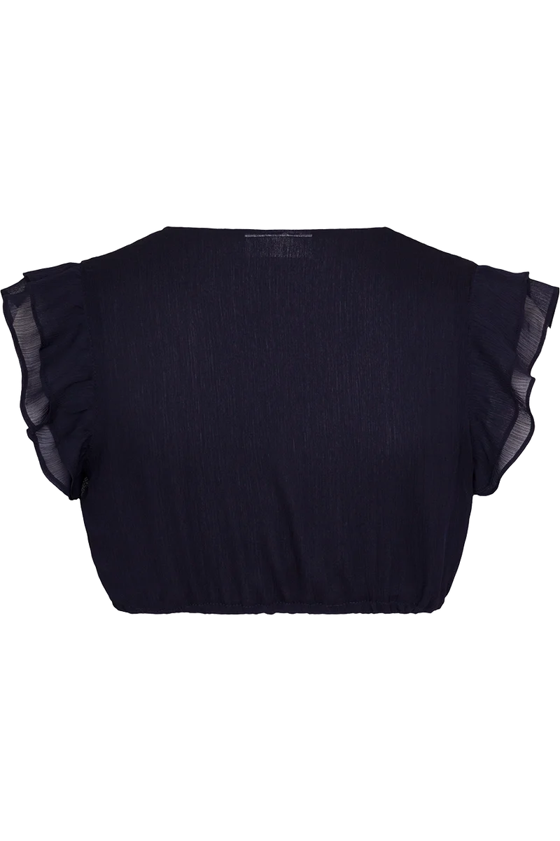 Dirndlbluse mit Flügelärmeln und V-Ausschnitt