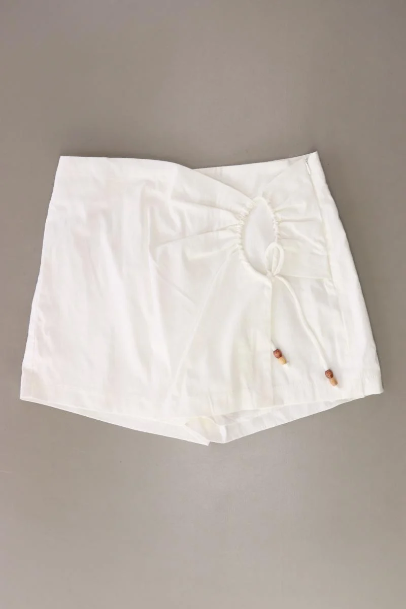 Bershka Skort Gr. M weiß aus Baumwolle