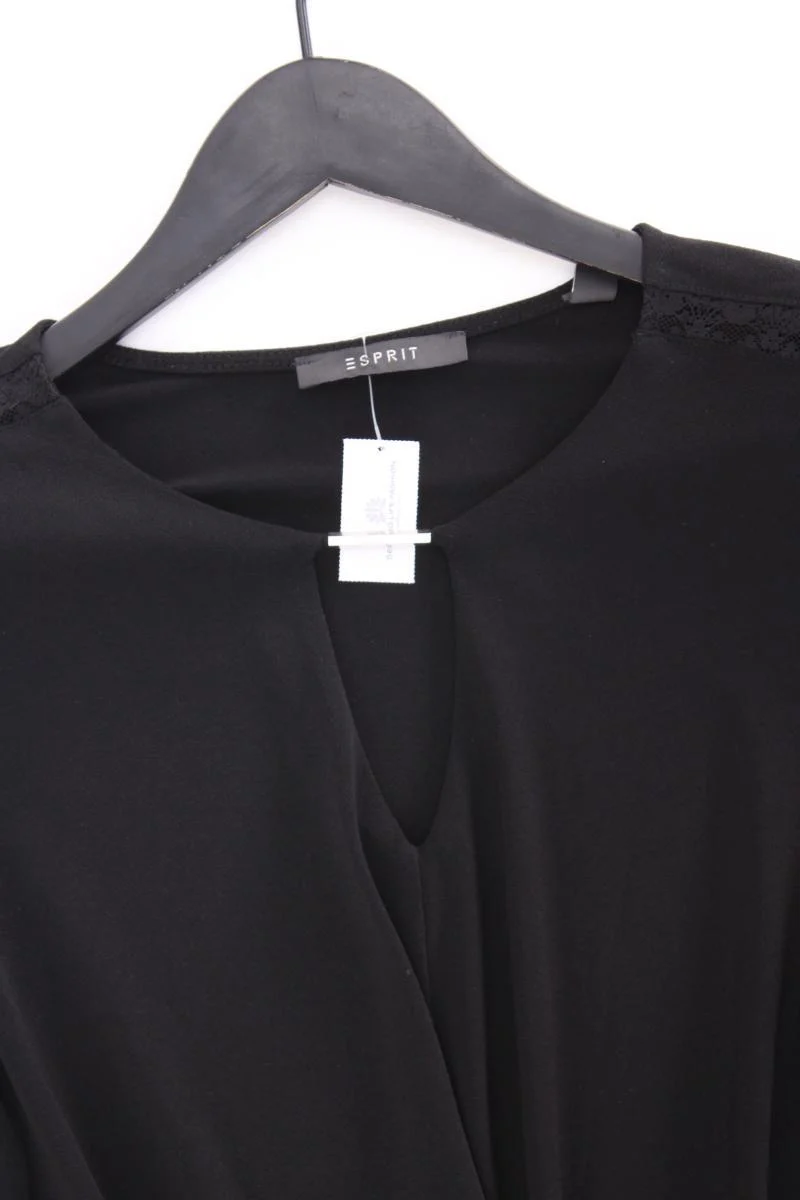 Esprit Classic Shirt Gr. M neuwertig 3/4 Ärmel schwarz aus Polyester