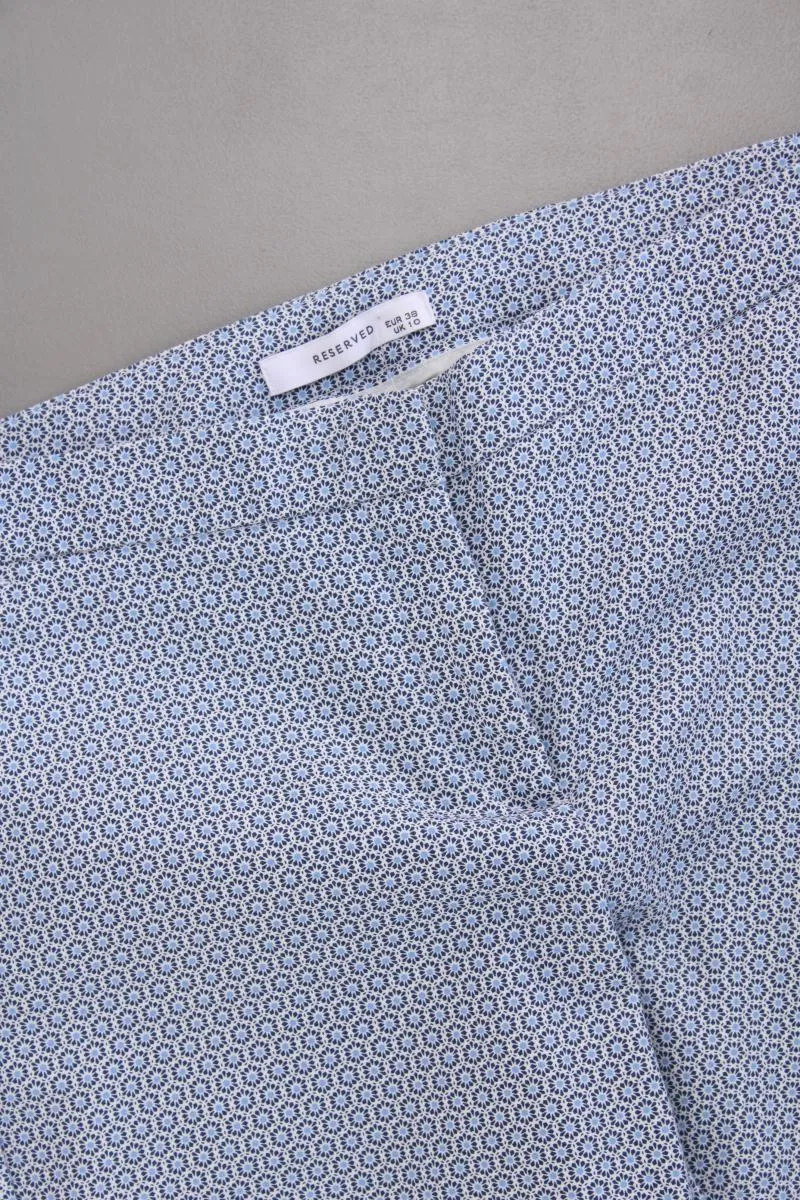 Reserved 7/8 Hose Gr. 38 geometrisches Muster blau aus Baumwolle