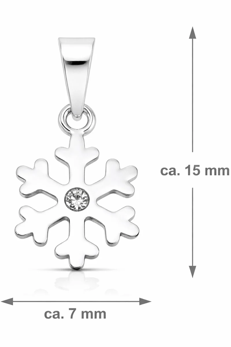 LUISIA Kettenanhänger Schneeflocke mit Kristall von Swarovski® | 925 Sterling Silber | Blau