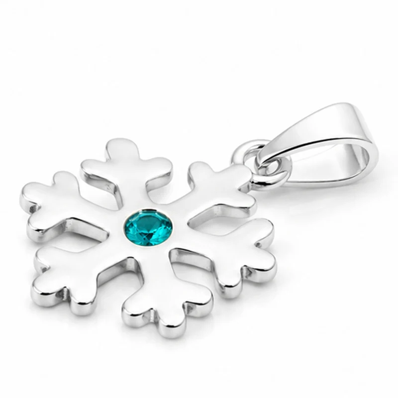LUISIA Kettenanhänger Schneeflocke mit Kristall von Swarovski® | 925 Sterling Silber | Blau
