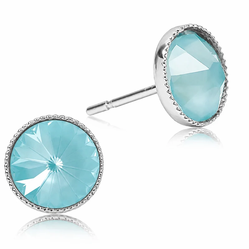 LUISIA® Solitär Ohrstecker "Joy" mit Kristallen von Swarovski® | Matt Sky