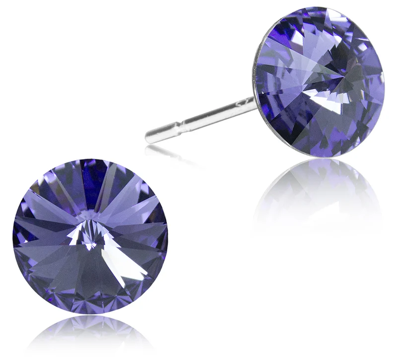 LUISIA® Ohrstecker mit Premium Kristallen - 6 mm Tanzanite / Lila