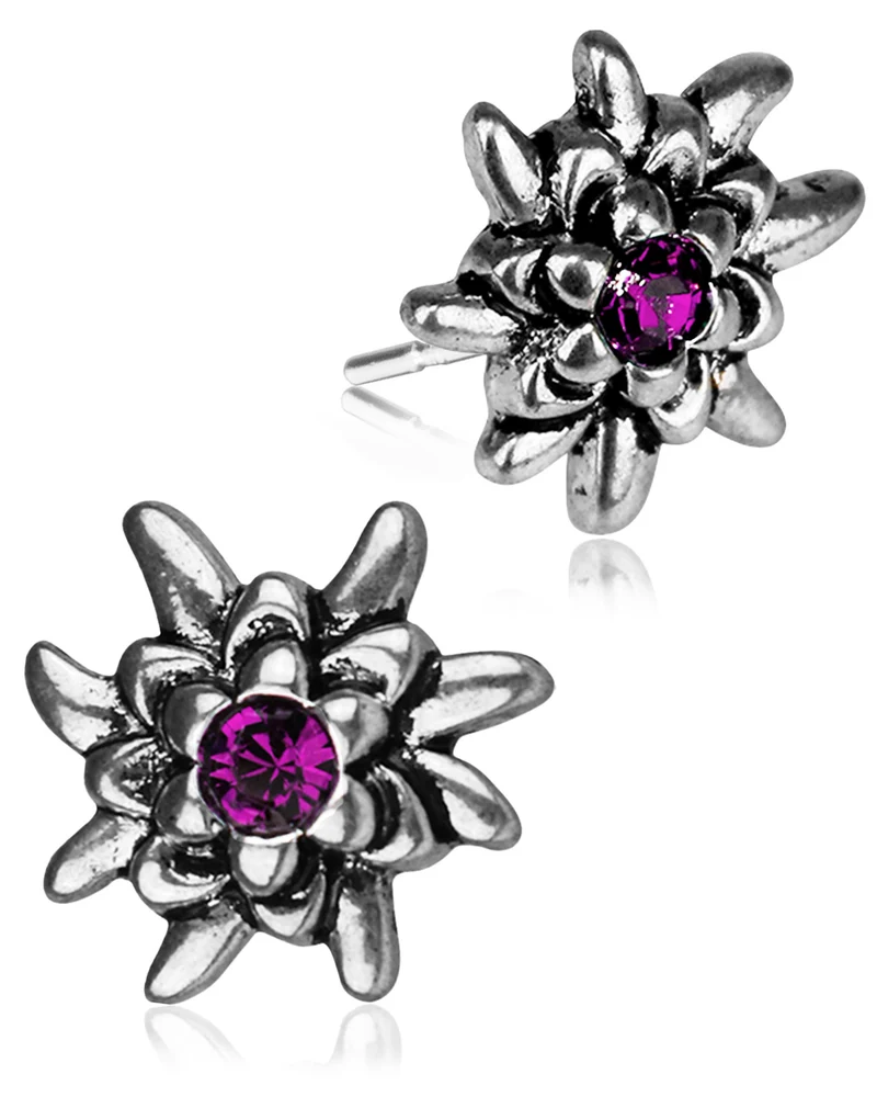 LUISIA® Edelweiß Ohrstecker "Emilia" mit Premium Kristallen | Fuchsia / Pink
