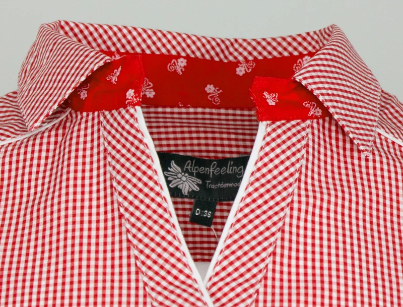 Maddox Damen Langarm Trachtenbluse Innsbruck - Rot