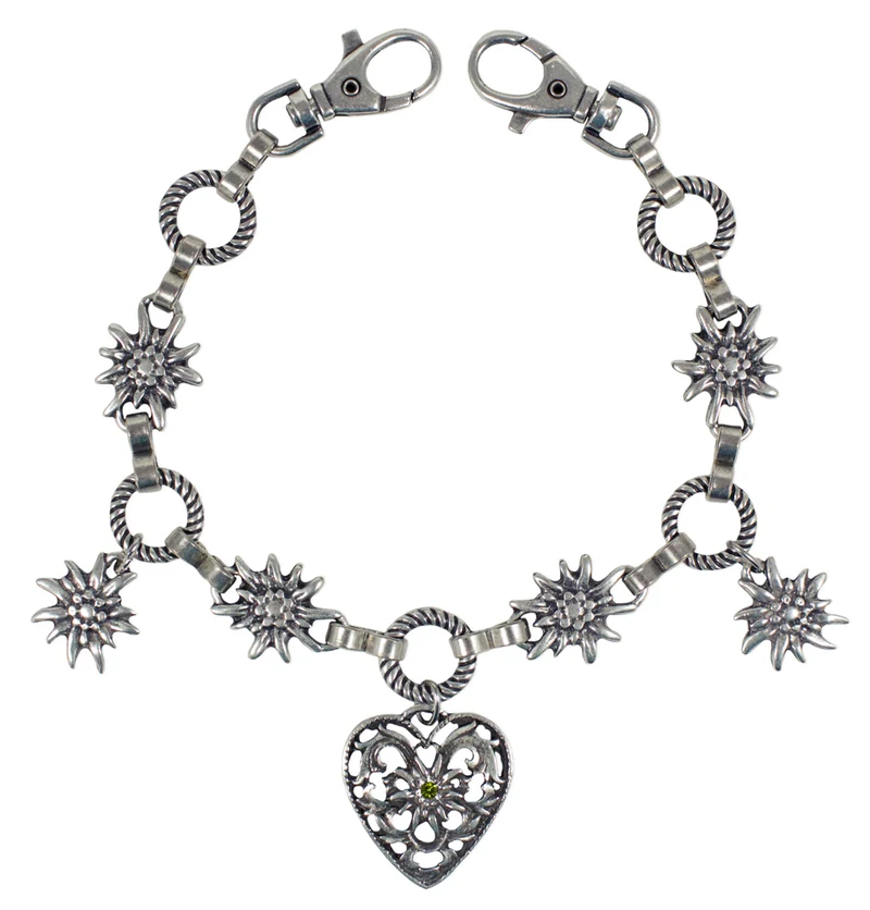 Charivari Kette mit Herz - Olivgrün