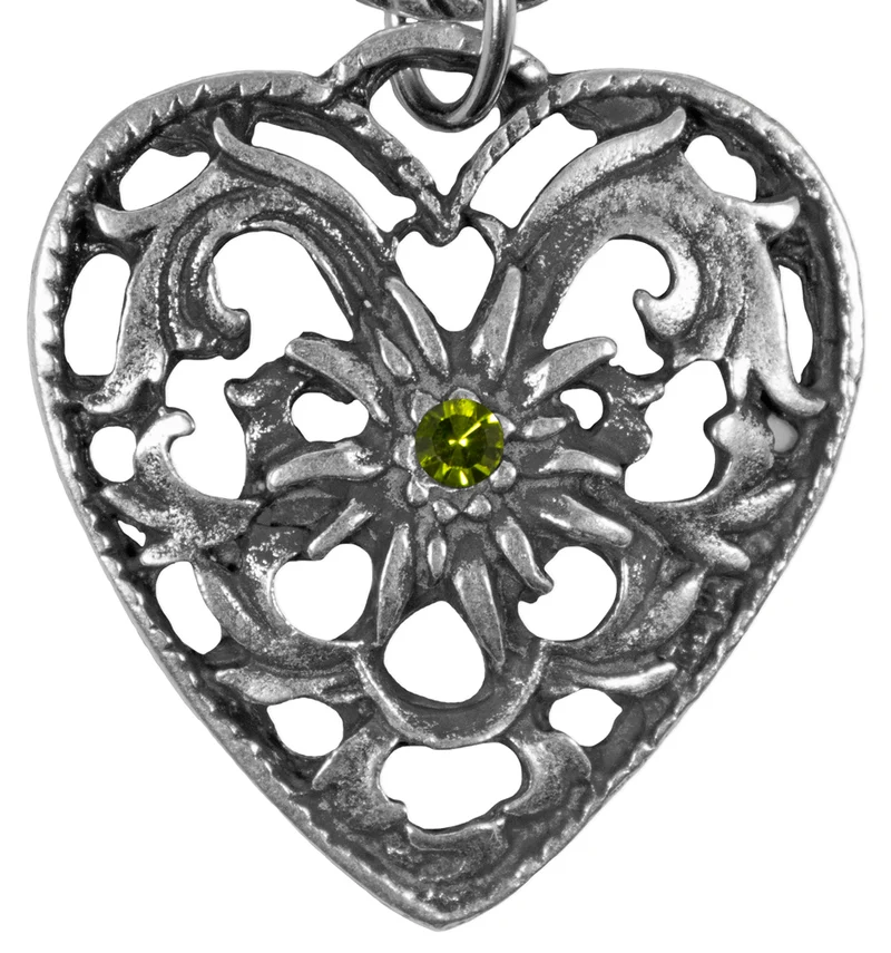 Charivari Kette mit Herz - Olivgrün