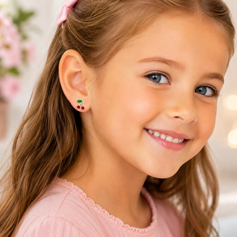 LUISIA® Kinder Ohrstecker "Kirschen" mit Kristallen von Swarovski®